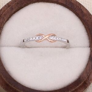 925 Sterling Silver Rose Gold Infinite Love Ring